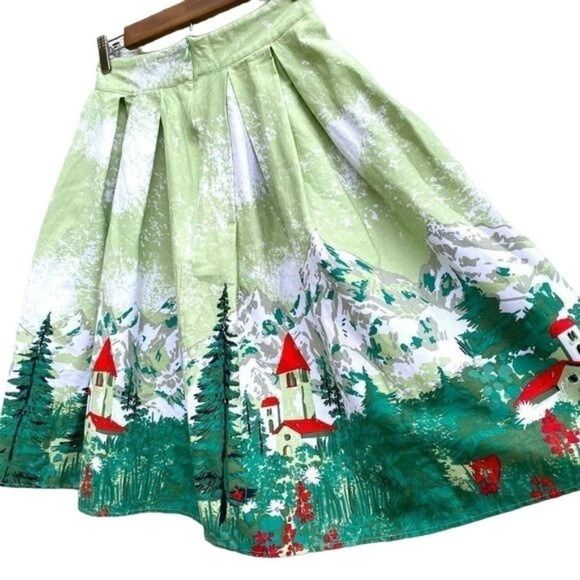 Modcloth Sucrefas Alpine Mountain Printed Skirt, size S - Picture 6 of 11